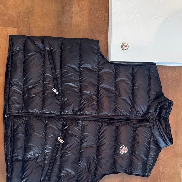 Moncler Shiny Black Quilted Vest